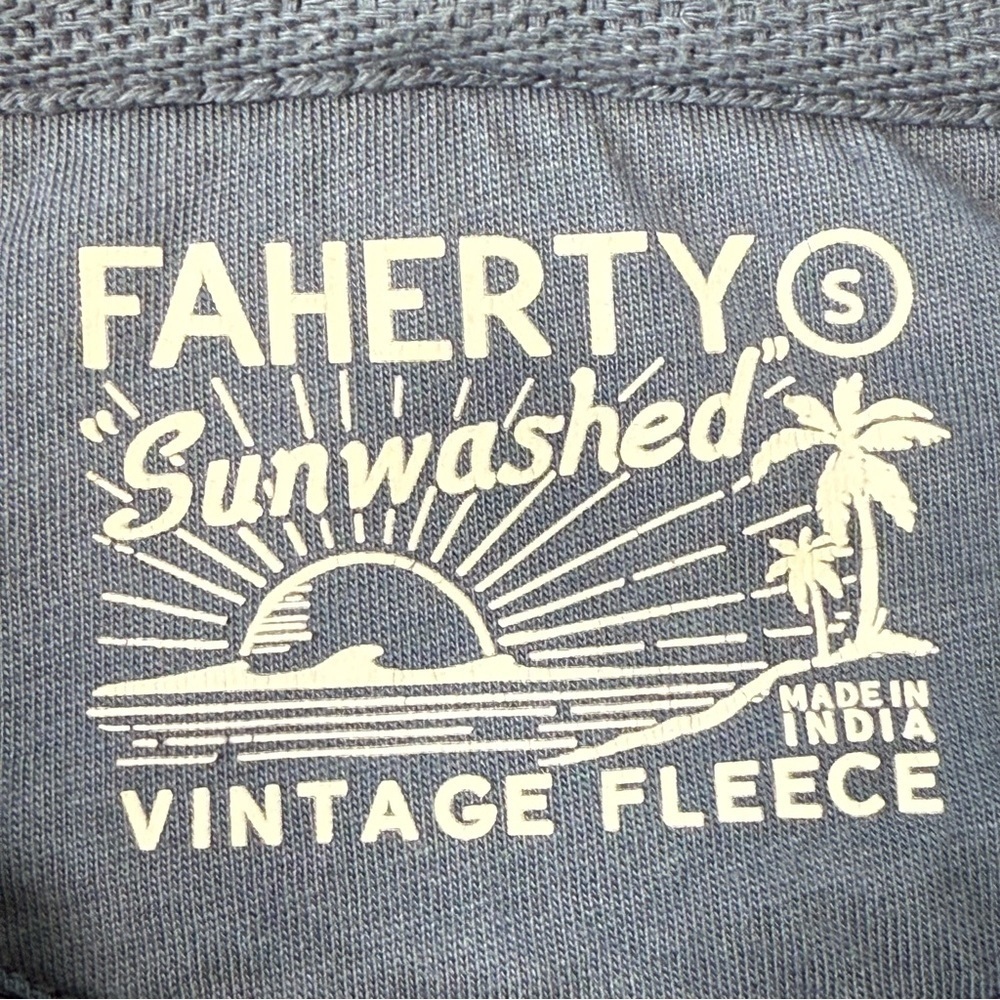 Faherty Sunwashed Vintage Fleece Sweatshirt Hoodie Full Zip Size S - Picture 2 of 8